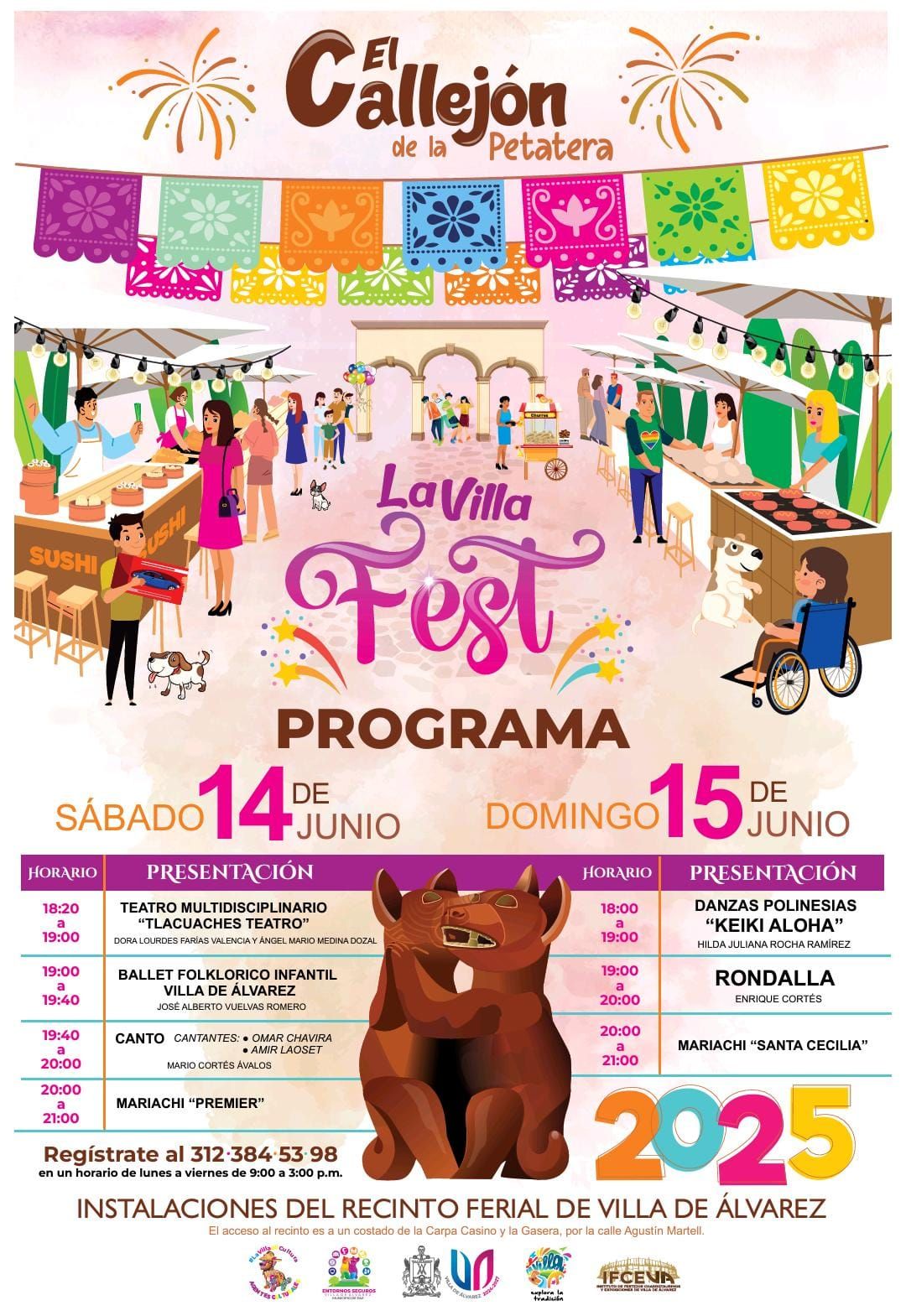 Invitamos a las y los comerciantes a sumarse a la 8ª edición de la #VillaFest  que se realizará en el Callejón de La Petatera los días 14 y 15 de junio, a partir de las 6:00 de la tarde.

Registrate al teléfono 312 384 53 98 en horario de 9:00 de la mañana a 3:00 de la tarde.

Durante el fin de semana de la Villa Fest, habrá vendimia, eventos  artísticos y culturales, gastronomía, bebidas y muchas sorpresas, todo en un ambiente muy familiar.

Se tiene programada la presentación del Mariachi Premier el sábado 14, a las 8 de la noche y el domingo 15, a las 8 de la noche, el show del Mariachi Santa Cecilia, cuyos eventos serán totalmente gratuitos.