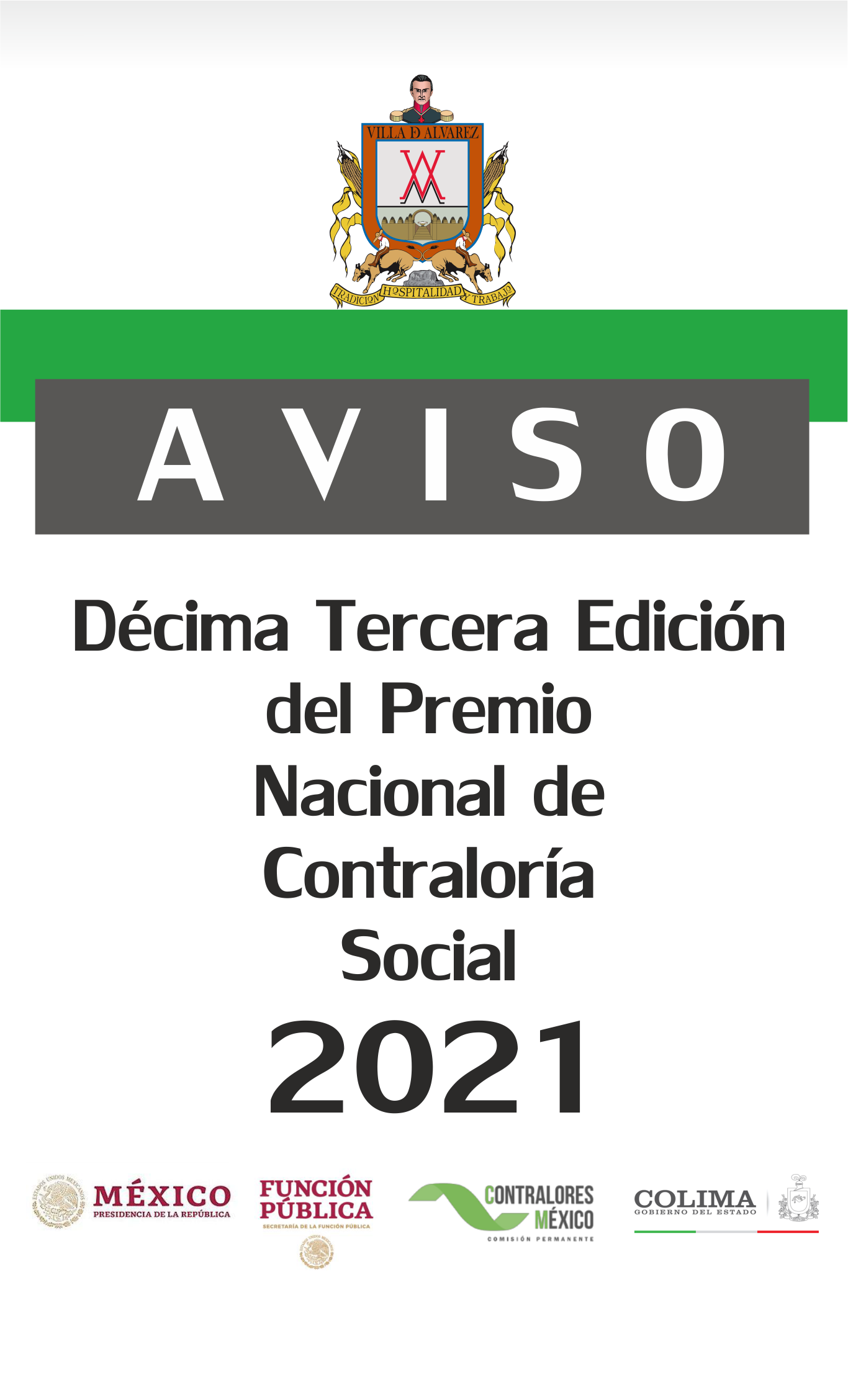 Convocatoria: DÉCIMA TERCERA EDICIÓN DEL PREMIO NACIONAL DE CONTRALORÍA SOCIAL 2021